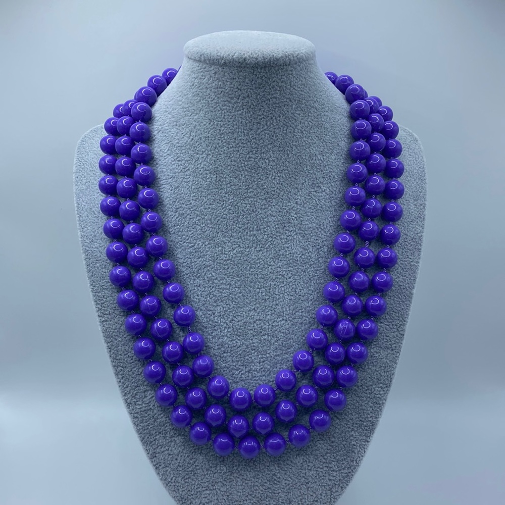 Long Purple Costume Necklace